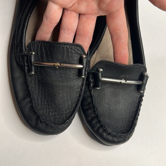Mercer & Adison Black Genuine Leather Flats Loafers Slip ons Unisex 170G - Picture 2 of 9